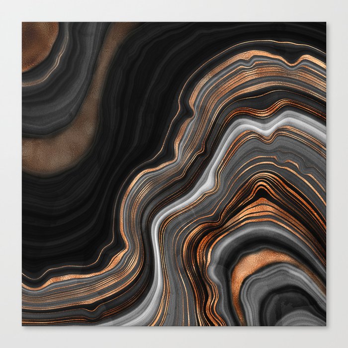 Glowing Marble Waves  Canvas Print