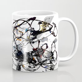 Jackson Pollock (American,1912-1956) - Number 29 (1950) - Action painting - Abstract Expressionism - Aluminum Enamel Paint, Steel, String, Beads, Glass & Pebbles - Digitally Enhanced Version - Coffee Mug