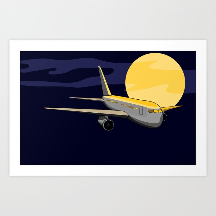 Commercial Jet Plane Airline Retro Art Print