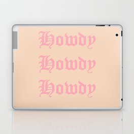 Old English Howdy Pink and White Laptop Skin