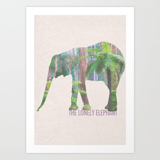 The Lonely Elephant Art Print