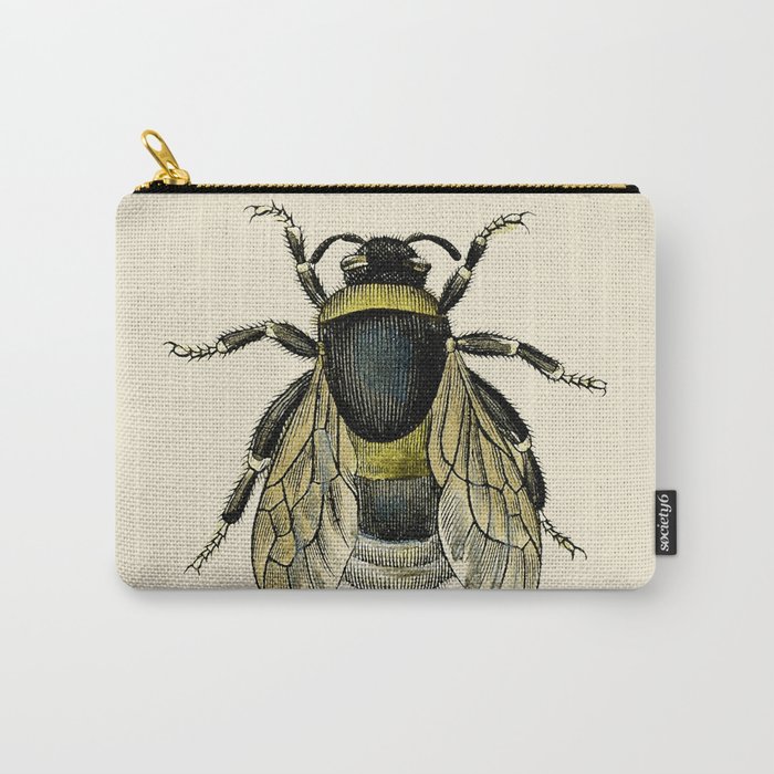 Vintage Bee Illustration Carry-All Pouch