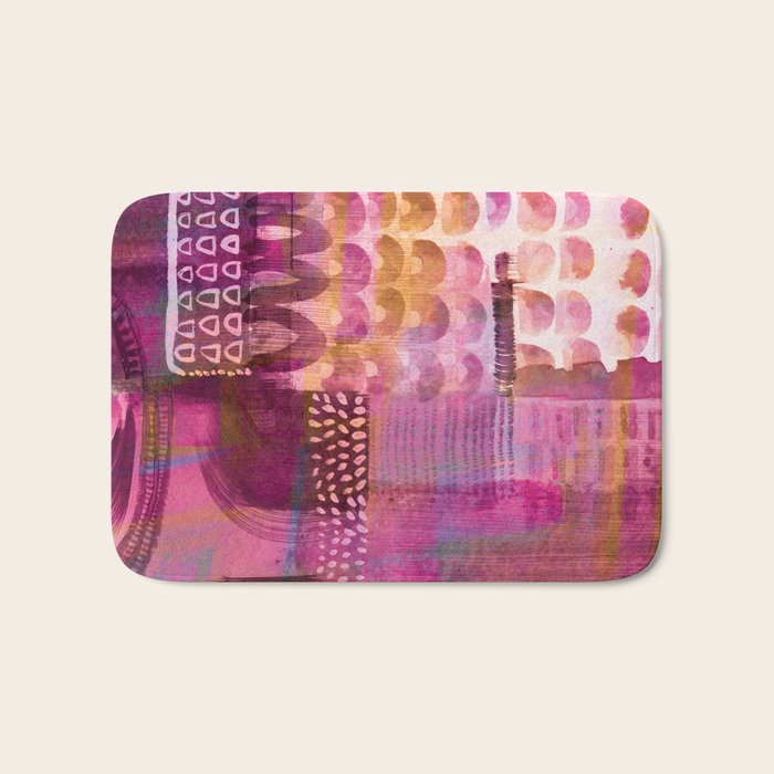 Plum Hued Abstract Bath Mat By Claremartindesign Society6