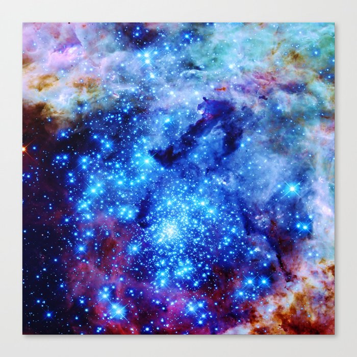 galaxy blue sparkle Canvas Print