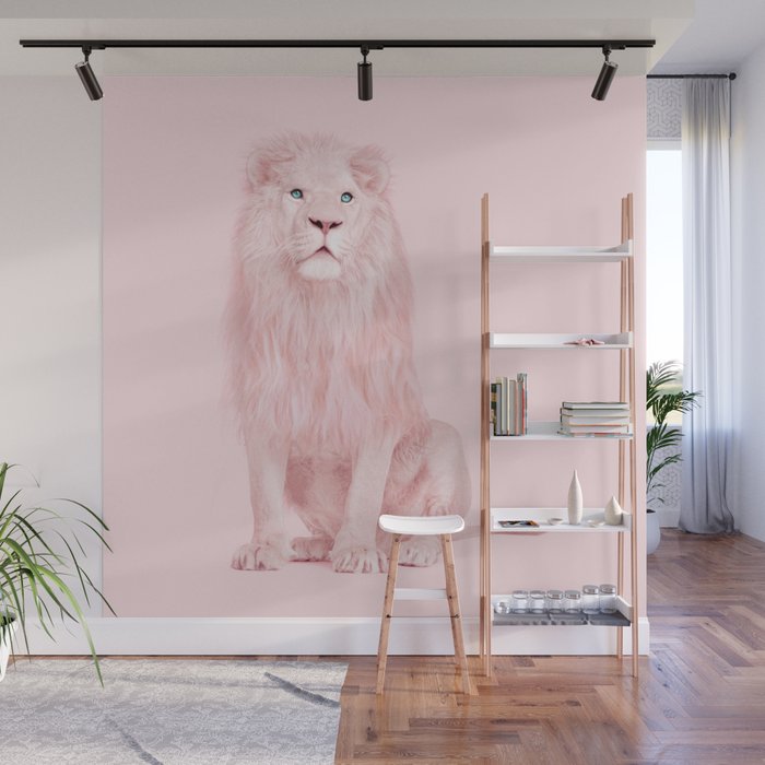 PINK LION Wall Mural