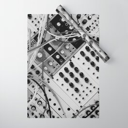 analog synthesizer  - diagonal black and white illustration Wrapping Paper