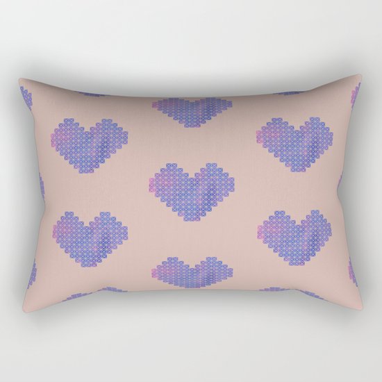 Heart X Purple Rectangular Pillow