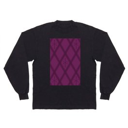 Retro Criss Cross Purple Long Sleeve T-shirt