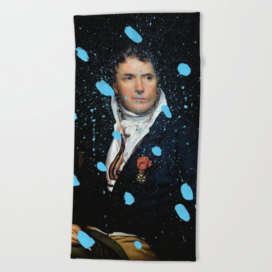 Brutalized Portrait of a Gentleman Beach Towel