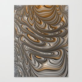 Silver Amber Fractal Digital Art Canvas Print