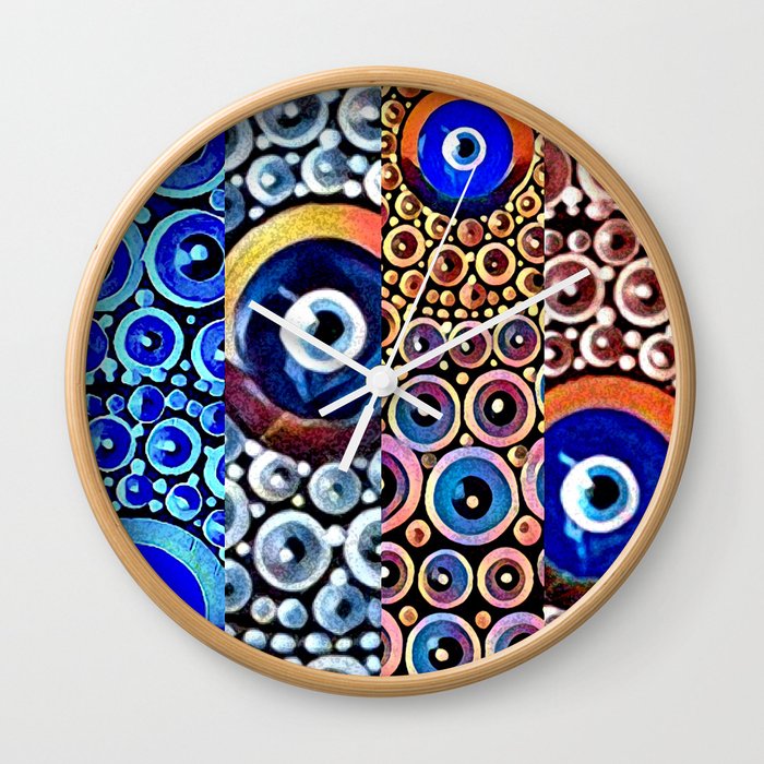 evil eye in colors Wall Clock