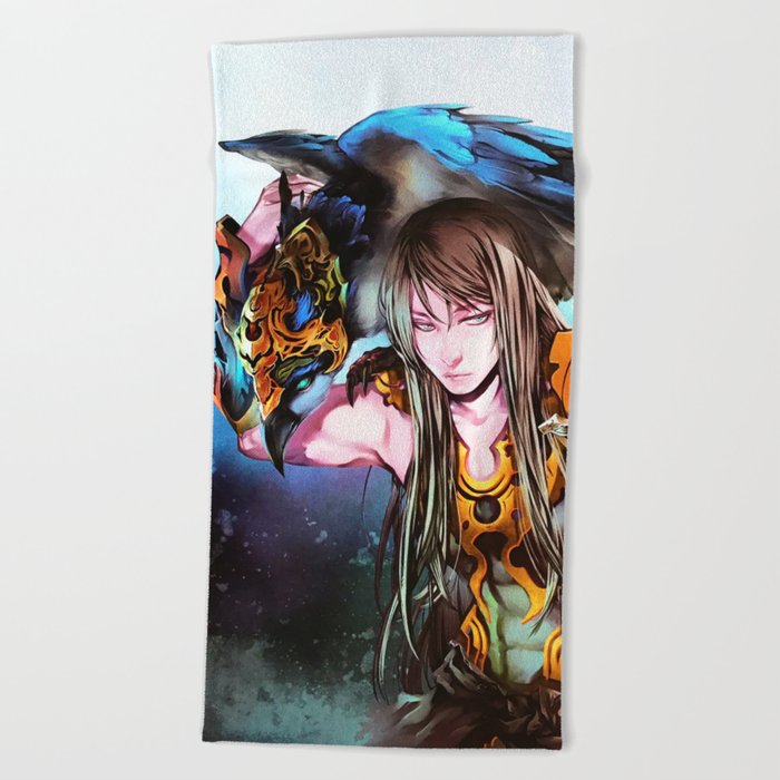 Dark Angel Warrior Mystical Fantasy Art Beach Towel By Nguyen Duc