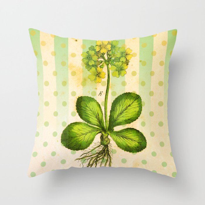 Flower with Dots Throw Pillow