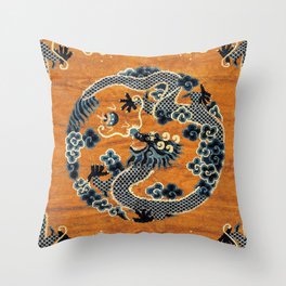 Ancient Chinese Dragon Design Throw Pillow