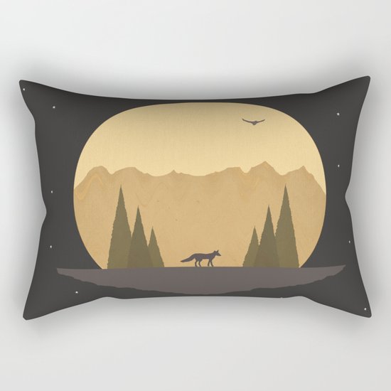The Fox Under the Stars Rectangular Pillow