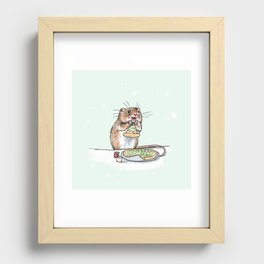 Pizza Mouse, Christmas Edition Recessed Framed Print