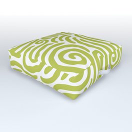 Ripple Effect Pattern Chartreuse Outdoor Floor Cushion