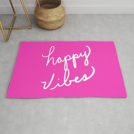 Happy Vibes Bold Pink Area & Throw Rug