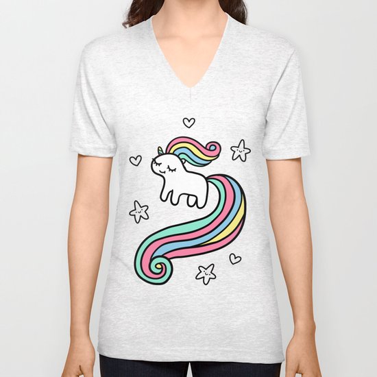 Cute Unicorn Unisex V-Neck
