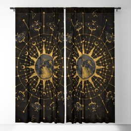 Steampunk Zodiac with Sun and Moon Blackout Curtain