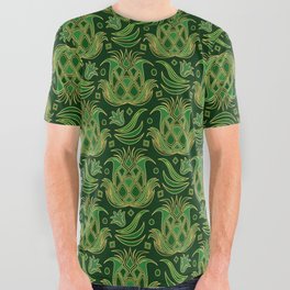 Luxe Pineapple // Art Deco Green All Over Graphic Tee