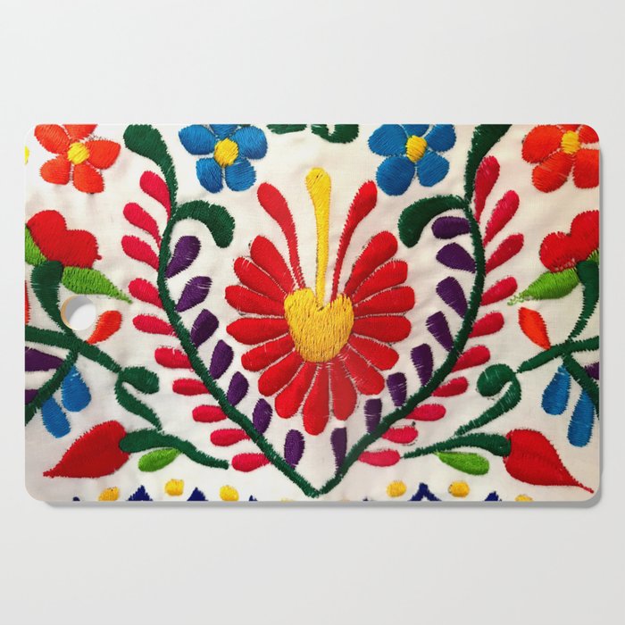 Red Mexican Flower Cutting Board