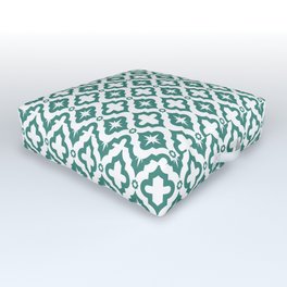 Green Blue Ornamental Arabic Pattern Outdoor Floor Cushion