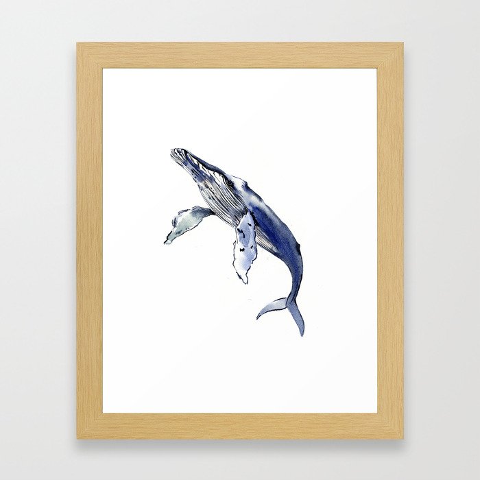 Humpback Whale, whale sea world desocr whale home decor florida beach Framed Art Print