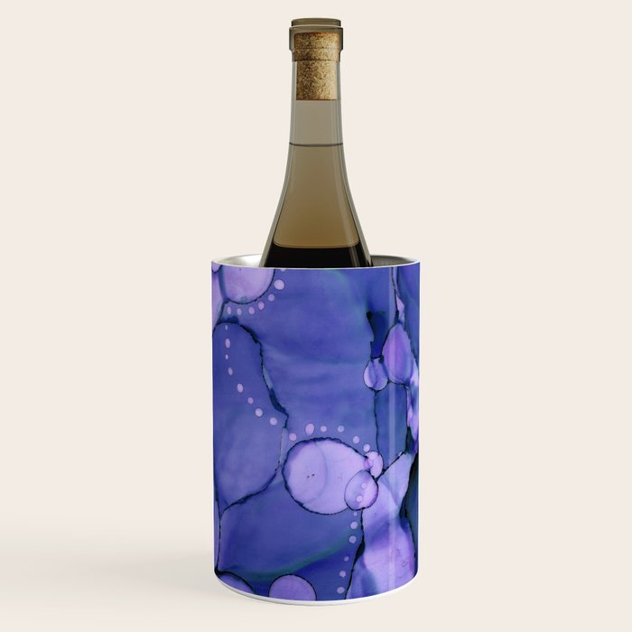 Meandering Blue Abstract Painting Wine Chiller by Laura Beth Love Society6