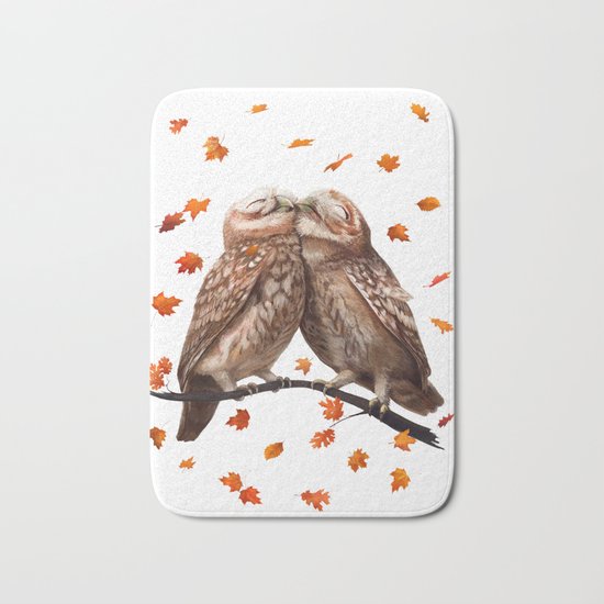 autumn owl Bath Mat