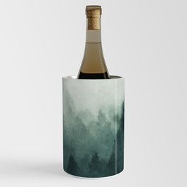 Misty Forest Drawing, Dark Green Misty forest, Misty Green Forest Aesthetic, Foggy Misty Green Forest Aesthetic Wine Chiller