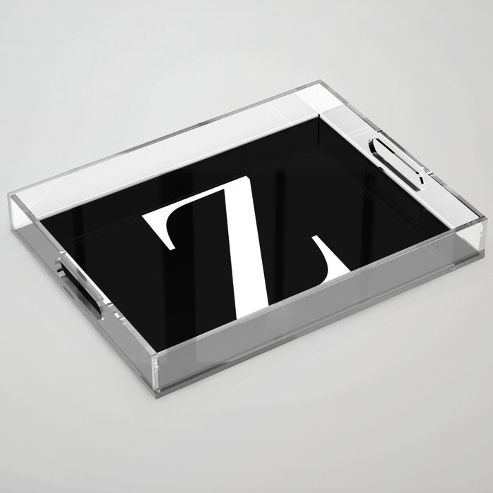 Black and White Monogram Z Horizontal Acrylic Tray