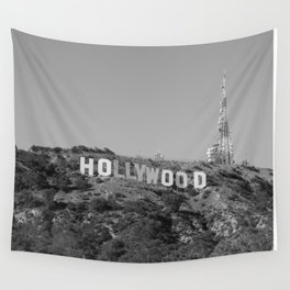 Hollywood Sign Black & White, California Vintage, Retro, Fine Art Photography Wall Tapestry