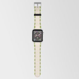 Lime green geometric mid century retro plant pattern Apple Watch Band