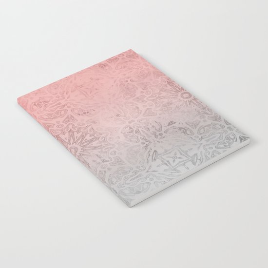 Oriental ornament pattern Rose Quartz Notebook
