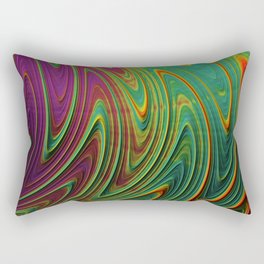 Zigzag Fractal - turquoise teal red purple Rectangular Pillow