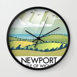 Newport isle of wight Travel poster. Wall Clock