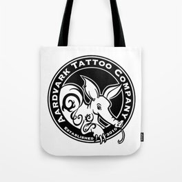 Black Classic Aardvark Tattoo Company Logo - TRANSPARENT Tote Bag