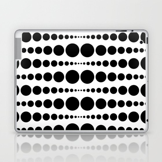 Polkadot Design in Black and White Laptop & iPad Skin