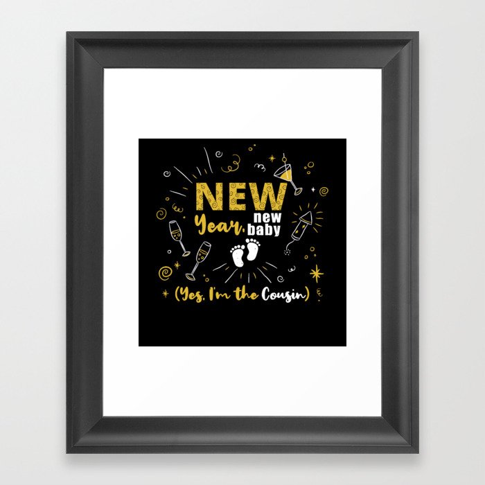 Pregnancy 2022 Cousin New Year New Baby Reveal Framed Art Print