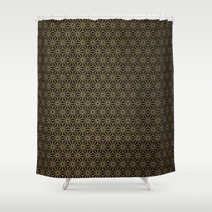 Asanoha Pattern Gold-Gradient  Shower Curtain