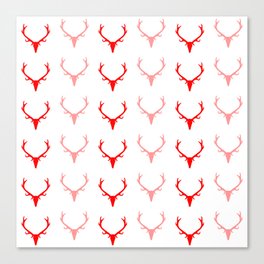 Deer Antler Pattern red Canvas Print