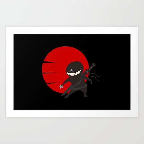 Little Ninja Star - Night version Art Print