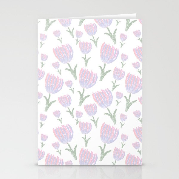 Tulips - pink and ultra violet Stationery Cards