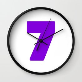 7 (Violet & White Number) Wall Clock