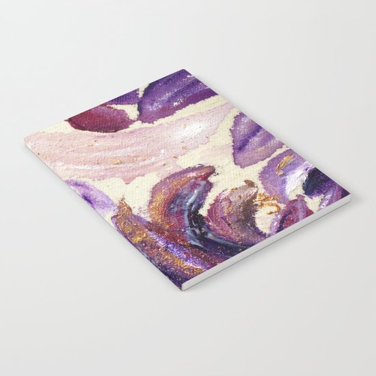 Purple Leaves with Gold Flakes Notebook