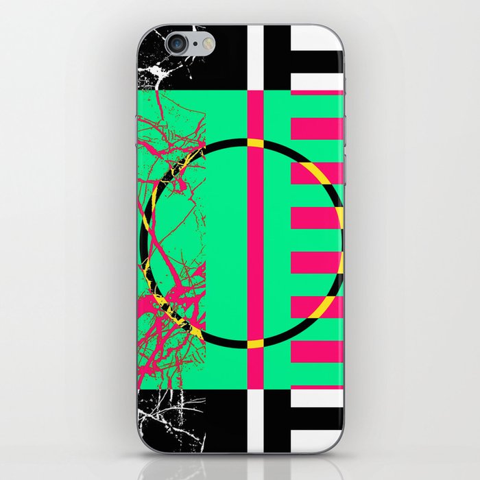 Retro Marble 1 - Abstract, marble, retro, black and white artwork iPhone Skin