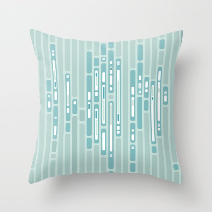Ocean Reflection – Blue / Teal Midcentury Abstract Throw Pillow