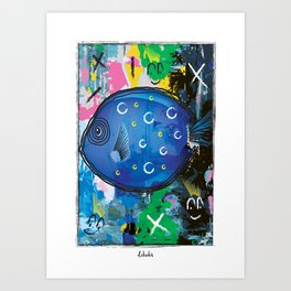 Blue Tang Fish Art  Art Print