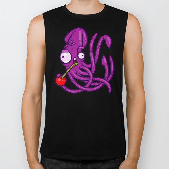 Squid And Cherry Biker Tank